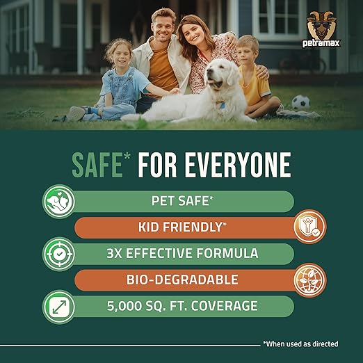 PetraMax Castor Oil Mole Repellent for Lawns - Best Anti Mole and Vole Repellent of Outdoor Space - How to Get Rid of Moles in My Yard, Garden Or Lawn, Safe and Effective Vole Deterrent (135 fl oz)