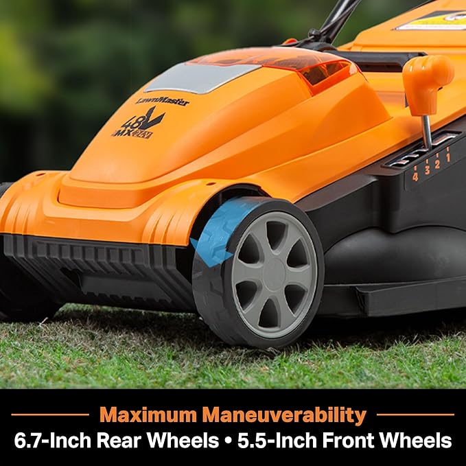 LawnMaster CLMF4815E 48V MAX* 15-inch Brushless Cordless Lawn Mower with 2X24V MAX* 4.0Ah Battery and a Dual Charger