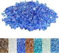 Skyflame High Luster 10-Pound Regular Fire Glass for Fire Pit Fireplace Garden Landscaping Cobalt Blue 1/2" Size