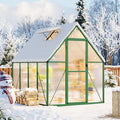 GAOMON 6x7 FT Outdoor Greenhouse with Roof Vent - Heavy Duty Aluminum Polycarbonate Greenhouse, Easy Assembly, Lockable Door, for Patio, Backyard, Garden