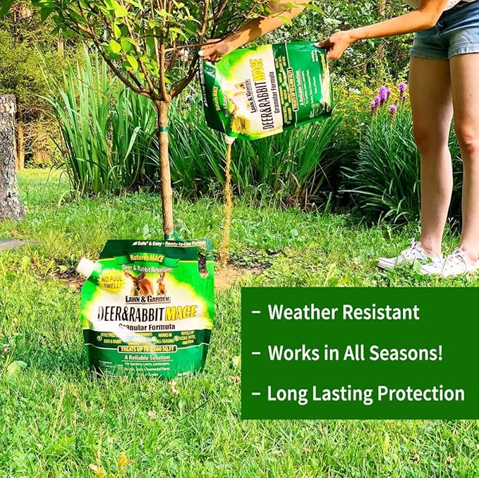 Nature's MACE Deer and Rabbit Mace, Deer Repellent for Plants, Repel Deer from Your Garden, Flowers, Yard, Protect Plants Fast, Deer Deterrent, Create a Deer Free Barrier, Pet & Plant Safe, 2.5 lb