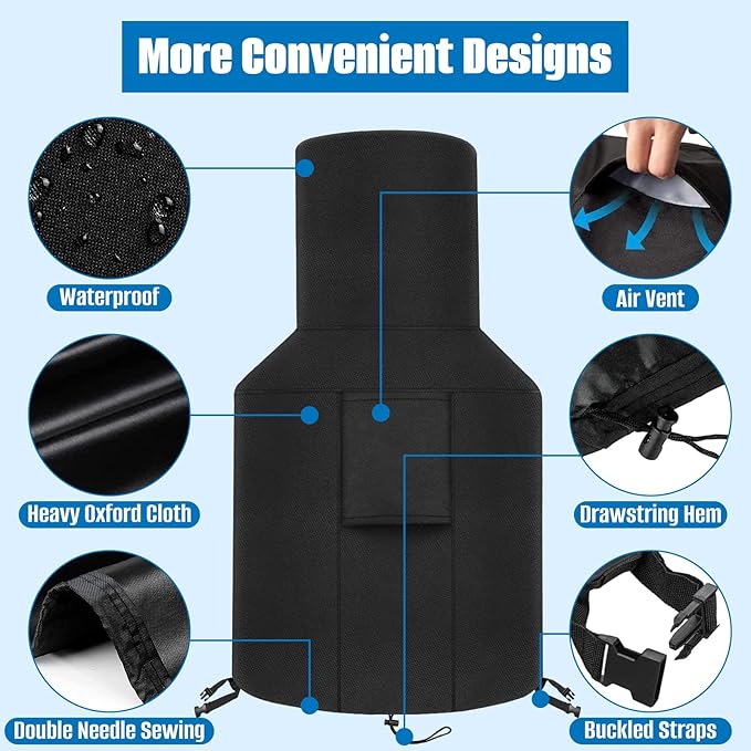SIRUITON Patio Chiminea Cover - Durable, Weather-Proof Chiminea Fire Pit Cover , Heavy Duty 600D Oxford Water-Resistant chiminea outdoor fireplace Covers