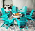 BRIOPAWS Adirondack-Chairs-Set of 6 | Fire Pit Chair | Oversized | HDPE Plastic | Weather Resistant | for Deck Outdoor Poolside Campfire | Aqua