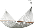 Original Pawleys Island Deluxe Green Oatmeal Heirloom Tweed DuraCord Rope Hammock – 13 ft. x 60 in., 2-Person, 450 lb Capacity, Oak Spreader Bar, Zinc-Plated Hardware, Handcrafted in The USA