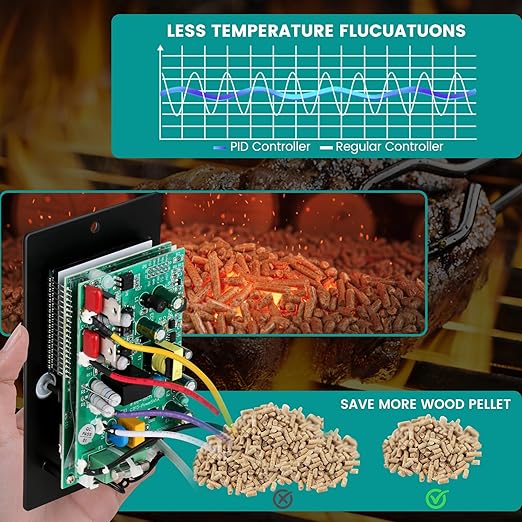 Universal WiFi PID Digital Thermostat for Traeger Control Panel Replacement for Pit Boss Controller for Asmoke Z Grills and More Wood Pellet Smoker with Temperature Meat Probe Grill Accessories