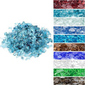 Onlyfire 10 lbs Fire Glass for Propane Gas Fire Pit, 1/2-Inch High Luster Fireplace Glass Rocks for Fire Pit Table, Aqua Blue