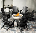 BRIOPAWS Adirondack-Chairs-Set of 6 | Fire Pit Chair | Oversized | HDPE Plastic | Weather Resistant | for Deck Outdoor Poolside Campfire | Black