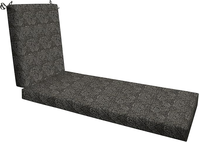 Honeycomb Outdoor Essentials Chaise Lounge, 21 x 70, Zaire Black Chair Cushion for Patio Furniture