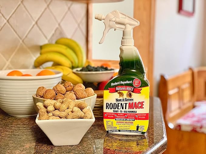 Nature’s MACE Rodent Repellent 40oz Concentrate, Covers 16,800 Sq. Ft.,Repel Mice & Rats, Keep Mice, Rats & Rodents Out of Home, Garage, Attic, and Crawl Space, Safe to Use Around Cildren & Pets