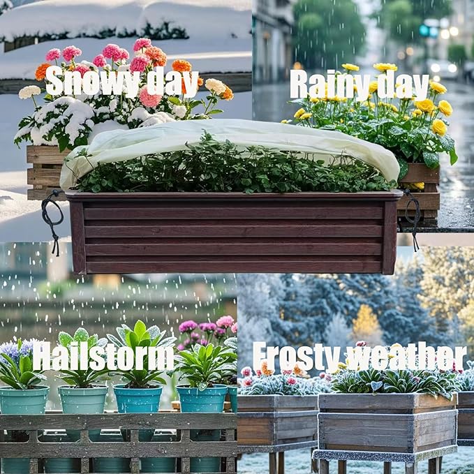 EJW Planter Cover, Frost Cloth,59'' x 17''x 15.7'',Planter Covers for Winter, Garden Covers for Winter, Raised Bed Cover,Frost Cloths for Outdoor Plants,Plant Covers Freeze Protection, 4 Pack