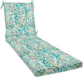Honeycomb Outdoor Essentials Chaise Lounge, 21 x 70, Geneva Paisley Turquoise Chair Cushion for Patio Furniture