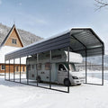 PHI VILLA 35 x 14 ft Heavy Duty Metal Carport with Galvanized Steel Roof for RVs, Cars, Boats, and Tractors