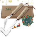 AON 2-Pack Hand Crack Weeder Puller Tool Set - Made with Heat Treated Steel and Ash Wood Ergonomic Handles, Weeding Tools Ideal for Gardens and Patio Lawns to Effectively Pull Out Weeds & Their Roots