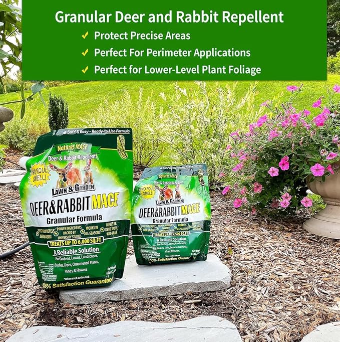 Nature's MACE Deer and Rabbit Mace, Deer Repellent for Plants, Repel Deer from Your Garden, Flowers, Yard, Protect Plants Fast, Deer Deterrent, Create a Deer Free Barrier, Pet & Plant Safe, 2.5 lb