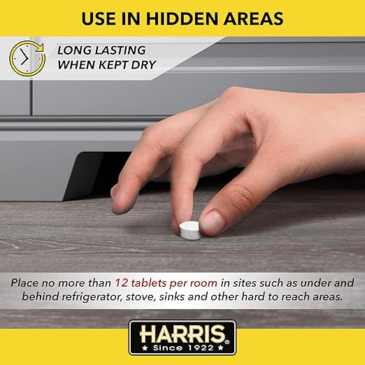 Harris Roach Tablets, Boric Acid Roach Killer with Lure, Alternative to Bait Traps (6oz, 2-Pack)