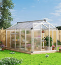 6x10 FT Greenhouse for Outdoors, Large Aluminum Greenhouses with Roof Vent and Quick Setup Structure, Greenhouse Heavy Duty with PC Panels, Walk-in Green Houses for Winter Garden,Backyard,Patio,Lawn
