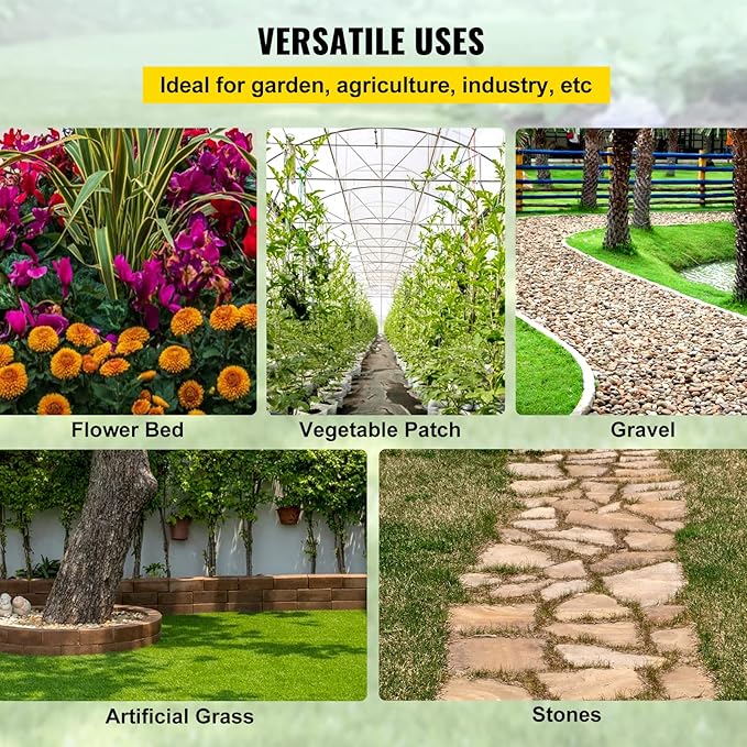 VEVOR Weed Barrier Fabric, Heavy Duty 4x100FT 5.8oz Woven Landscape Fabric, Garden Fabric Weed Barrier, Weed Control Fabric Ground Cover, Geotextile Fabric for Landscaping, Weed Block Gardening Mat