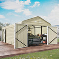 EROMMY 12x24 FT Heavy Duty Carport - Galvanized Steel Frame Car Shelter with Reinforced Base, Enclosed Storage Shed for Cars & Trucks, Gray