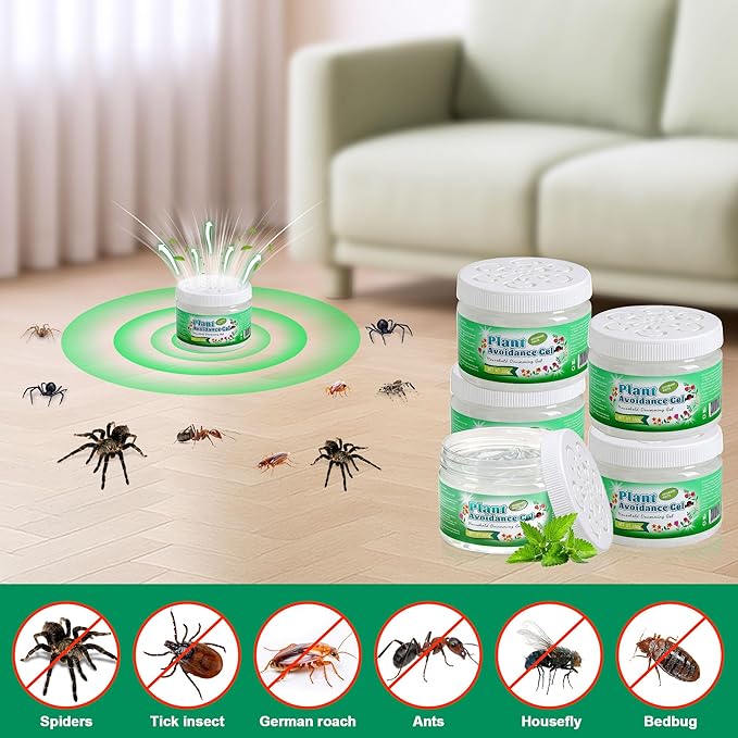 Peppermint Oil Pest Repellent, 6 Pack Natural Spider Repellent with Plant-Based Ingredients, Outdoor Indoor Pest Control for Roaches, Ants, Bugs, Spider for House Garage, Human Pet Dog Plant Safe