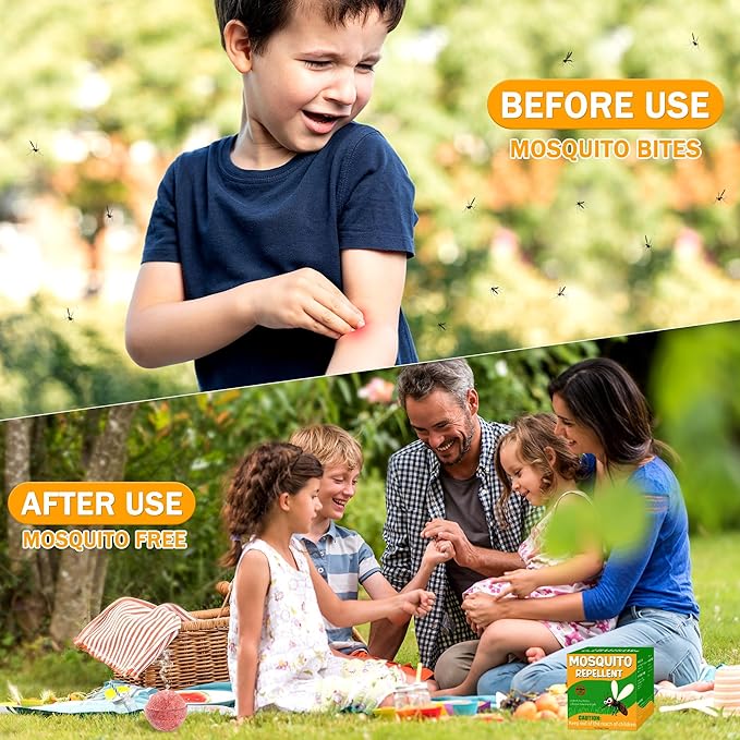 24 Pack Mosquito Repellent Outdoor Patio - Indoor Outdoor Mosquito Repellant for Yard Home Patio Travel Camping, Front Door Mosquito Repellent Balls Keep Mosquitoes Away from Door Patio