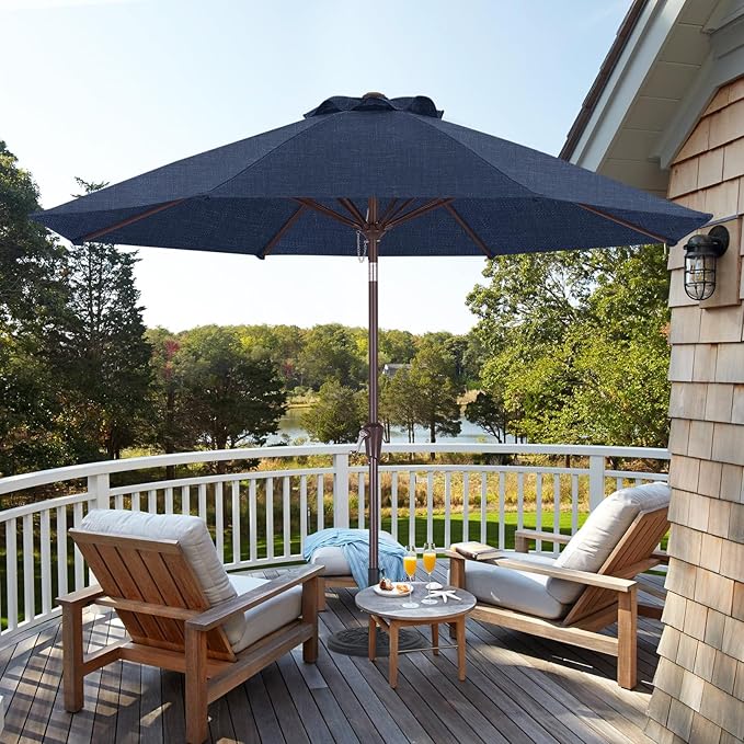 ABCCANOPY OLEFIN® 5-Year No Fading 9FT Patio Umbrella, Outdoor Table Umbrella with 8 Sturdy Ribs for Deck, Backyard, Yard (Navy)