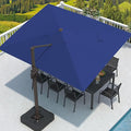 9' X 12' Cantilever Patio Umbrella Rectangular Outdoor Large Offset Umbrellas with 7 Tilts Adjustable 360°Rotation for Deck Pool Garden Backyard, Navy