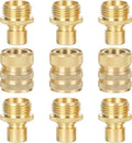 STYDDI Brass Garden Hose Quick Connect Fittings with Water Stop, Solid Brass Hose Quick-Connect Fittings with Auto Shut-off, 3/4 Inch GHT Thread Garden Hose Quick Connector Adapters, 3 Female + 6 Male