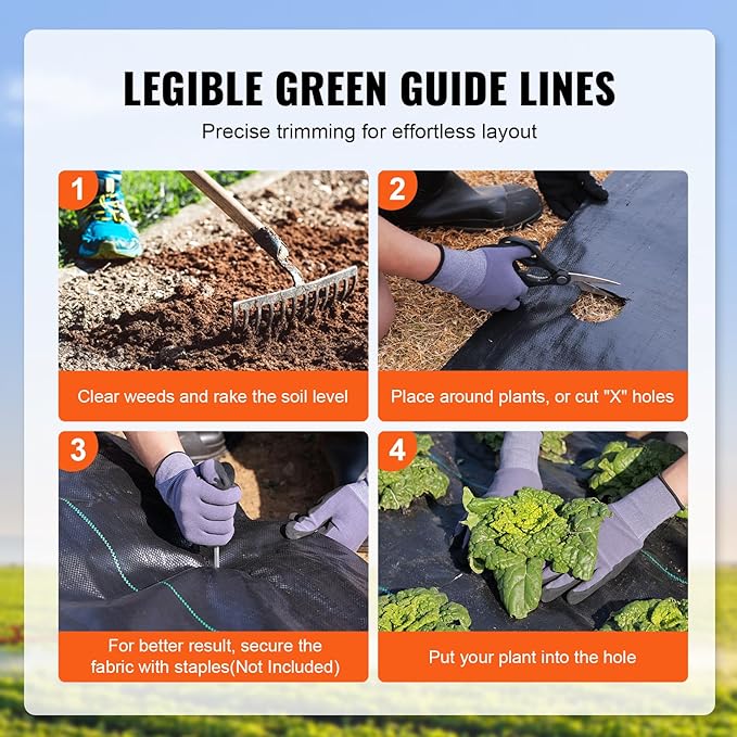 VEVOR Driveway Fabric, Heavy Duty 6x300ft 3oz Woven Landscape Fabric, Garden Weed Barrier Fabric, Weed Control Fabric, Geotextile Fabric for Landscaping, Ground Cover, Weed Block Gardening Mat, Black