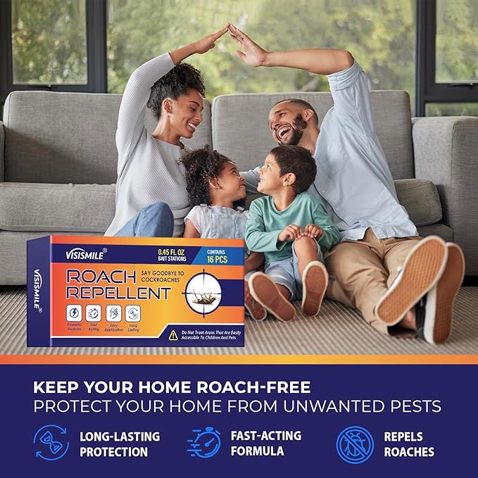 Cockroach Repellent Indoor and Outdoor: Roach Repellents for German Cockroaches, Small Roaches– Cockroach Deterrent for Homes and Kitchens 16 PCS