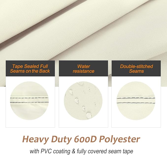 NettyPro Fire Pit Cover Square Waterproof Outdoor Firepit Cover for Gas Propane Fire Pit Table, 28 x 28 x 24 inch, Beige