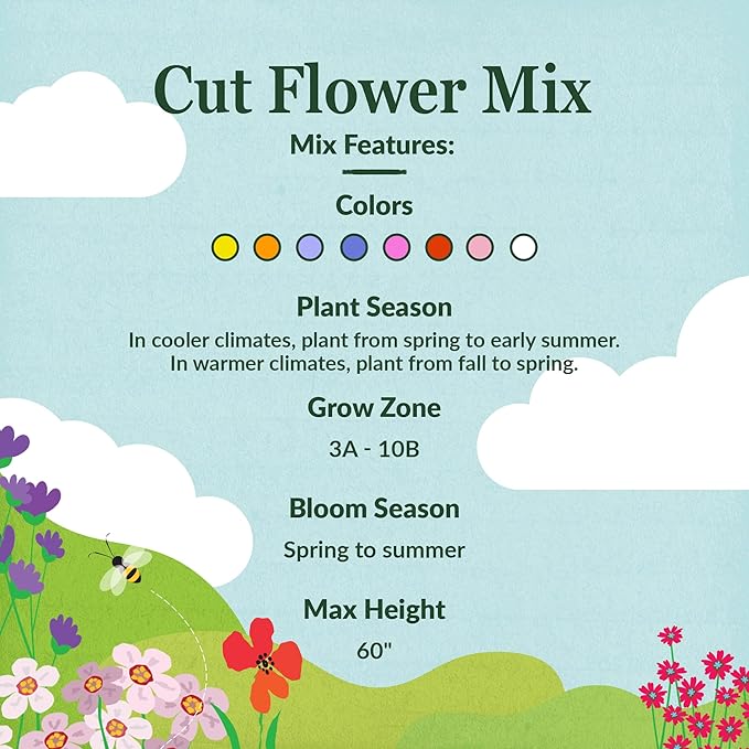 Ferry-Morse Cut Flower Mix Bulk Wildflower Seeds, 1lb