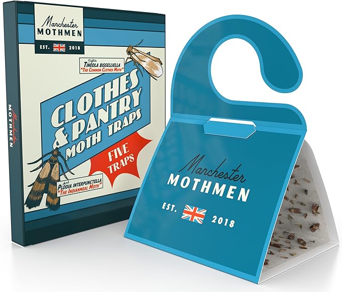 2-in-1 Clothing & Pantry Moth Traps for House | 5-Pack Moth Killer Indoor for Clothes, Closets & Kitchen | Indian Meal Moth Trap with Clothes Moth Pheromones