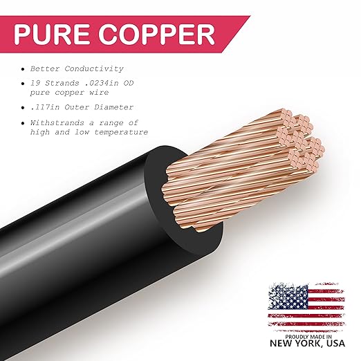 NATIONAL Wire&Cable 10 Gauge Solar Panel Professional Wire - Made in USA - 500 Ft Copper PV Wire UV Resistant Cable for Boat Marine Automotive RV Solar Panel Outdoor - Red