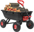 800lb Garden Dump Cart, Heavy Duty Wheelbarrow Dump Wagon with 4 Wheels&Quick-Release Dumping,Utility Wagon Carts for Yard,Farm and Garden