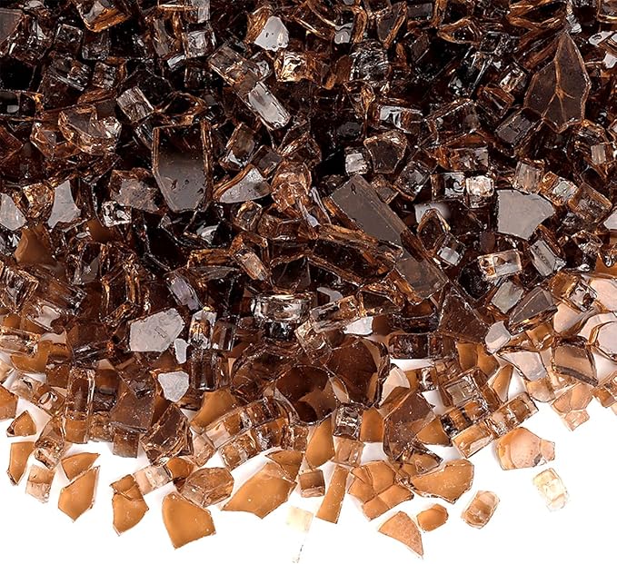 Onlyfire 10-Pounds High Luster Fire Glass for Natural or Propane Fire Pit Fireplace & Landscaping, 1/2-Inch Copper