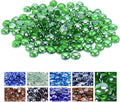 GasSaf Blue Fire Glass Beads for Outdoor Fire Pit, Fireplace, Replaces Existing Gas Logs & Lava Rocks, 3/4 Inch Glass(10 Pound)(Light Green)