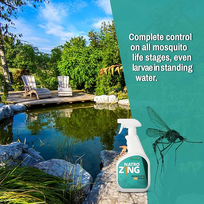 Triple Action Mosquito Spray 11 oz Indoor & Outdoor,Mosquito Control for Patio and Yard,Mosquito Repellent for Home,Plant Extract Based,Non-Toxic,Child & Pet Safe