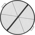 X-Marks Fire Pit Cooking Grill Grate with Support X Wire - Heavy Duty Folding Round Campfire Grill Grid - Portable Camping Cookware for Outside Party Gathering - 30 inch