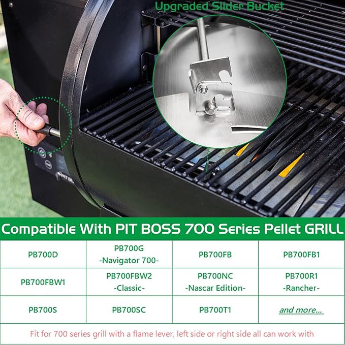 Flame Broiler Kit for Pit Boss 700 Series Pellet Grills Replacement Parts Heat Deflector Plate Slide Cover 74518 n Bottom Plate 74354 Smoker BBQ Accessories Stainless Steel