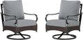 Swivel Patio Sofa Chairs - 2 PCS Outdoor Swivel Rocker Armchairs, Patio Seating with High Back Deep Seat for Porch Deck Balcony