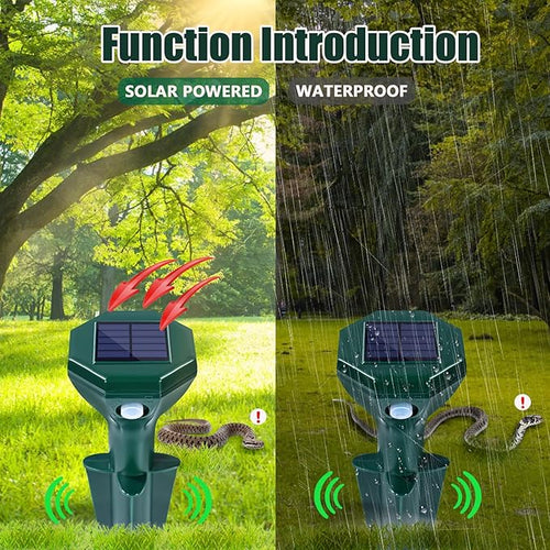 2 Pack-Solar Mole Repeller - Sonic Mole Repeller - Snake Repellent for Yard and Lawn Garden - Mole Repeller - Waterproof Ultrasonic Pest Control Outdoor Keep Mole Away from Yard Lawn (2)
