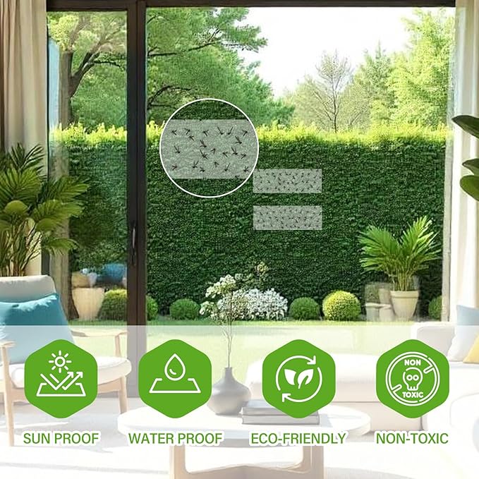 90 Pack Window Fly Traps, Window Sticky Traps, Sticky Non-Toxic Clear Fly Paper Indoor for Home