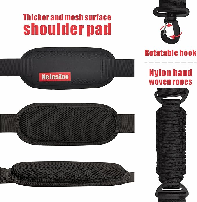 NeJesZoe Trimmer Strap Upgraded for Weed Shoulder Strap Easy Release Brush Cutter Harness Blower Strap Universal Compatible with EGO/Greenworks/DEWALT String Trimmers, Leaf Blower, Shrub Trimmer
