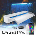 Waterfall Pool Fountain, LONGRUN Stainless Steel Waterfall Spillway for Pools and Ponds - 23.6" Wide Decorative Water Feature for Swimming Pools, Koi Ponds, and Garden