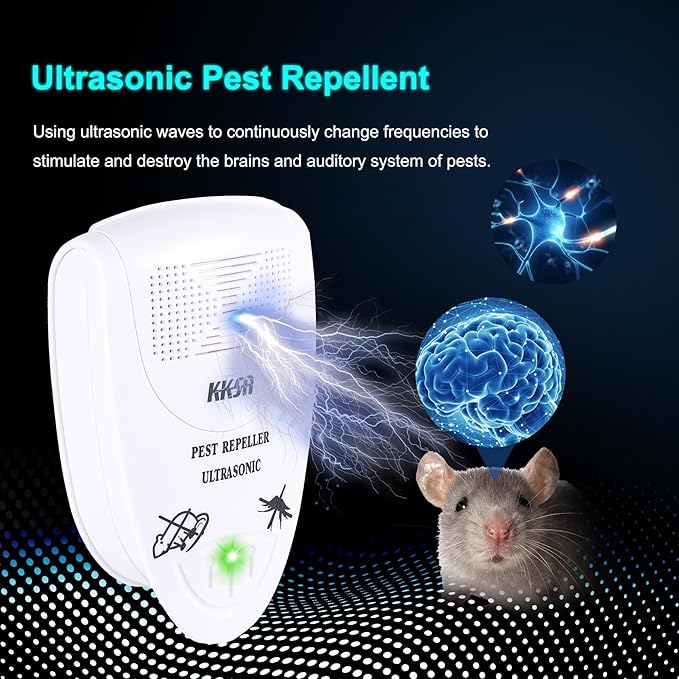2 PCS 2025 Upgraded Ultrasonic Pest Repeller Indoor Plug in, 1300 Sq.Ft Coverage, Pest Control for Roach,Rodent,Mouse,Bugs,Mosquito,Mice,Spider, for Home Office Warehouse Use (White)