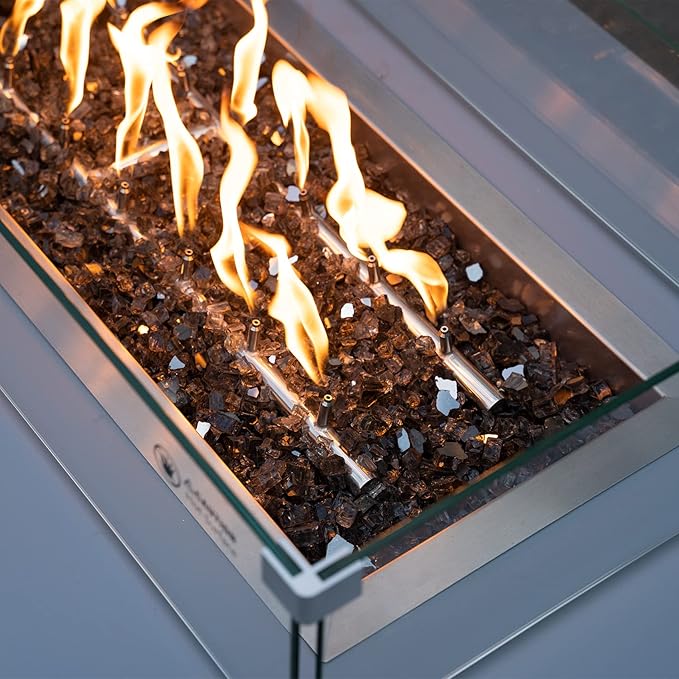 Stanbroil 10-Pound Fire Glass - 1/4 inch Reflective Tempered Fire Glass for Fireplace Fire Pit, Bronze Reflective