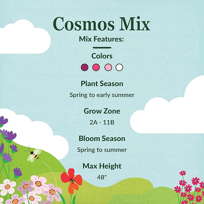 Ferry-Morse Cosmos Mix Bulk Flower Seeds, 1lb