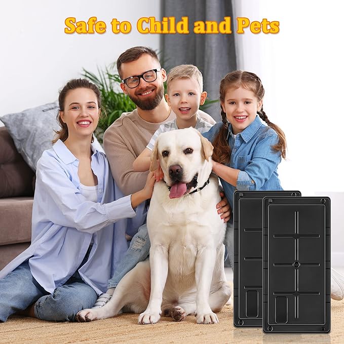 Qualirey 36 Pack Glue Traps for Rats and Snakes, Larger and Heavy Duty Baited Sticky Traps with Non Toxic Glue, Exterminator Plastic Mouse Indoor Board, Ready to Use, Safe to Children and Pets (Black)