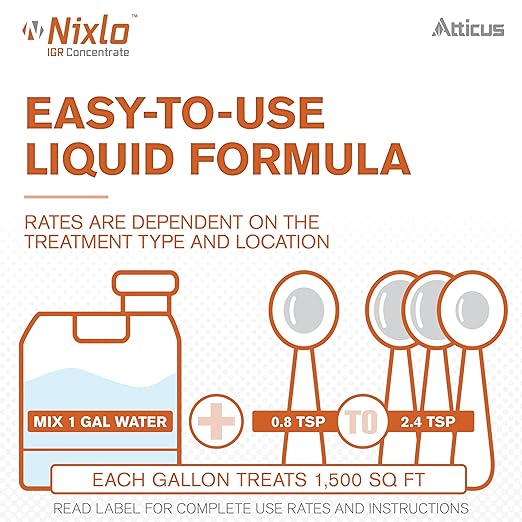 Atticus Nixlo IGR Concentrate (140 ML) - Pyriproxyfen 10% - Insect Growth Regulator - Ant, Cockroach, Flea, Fly, Mosquito
