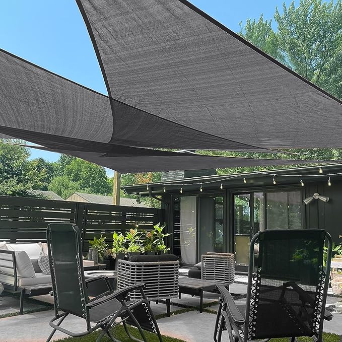 LOVE STORY Custom Size 6'x6'x6' Dark Grey Sun Shade Sail Triangle Sunhsade Fabric Awning Canopy for Patio Backyard Carport Pergola (Customized)
